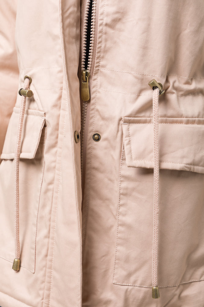 Parka Jacket With Fur Trim Natural (3)