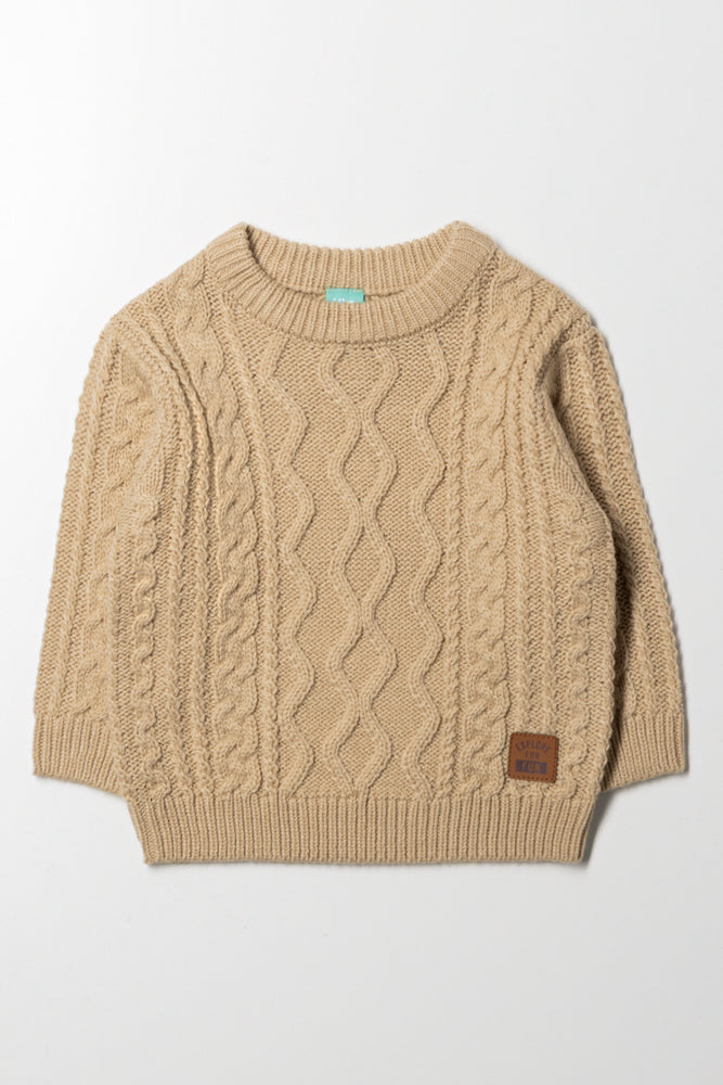 Cable Knit Jersey Natural