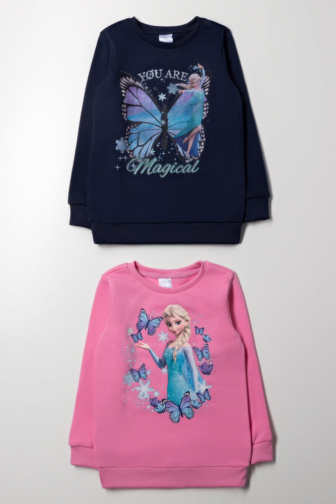 Frozen 2 Pack Tracktops Pink And Navy