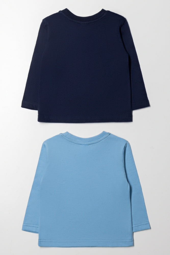2 Pack Long Sleeve T-Shirts Navy And Blue (3)