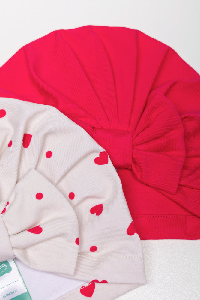 2 Pack Heart Turbans Dark Pink (1)