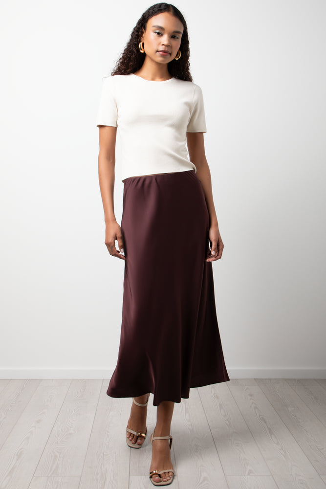 Satin Skirt Burgundy