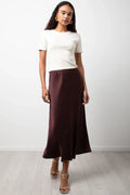 Satin Skirt Burgundy