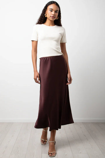 Satin Skirt Burgundy