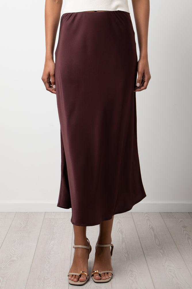 Satin Skirt Burgundy