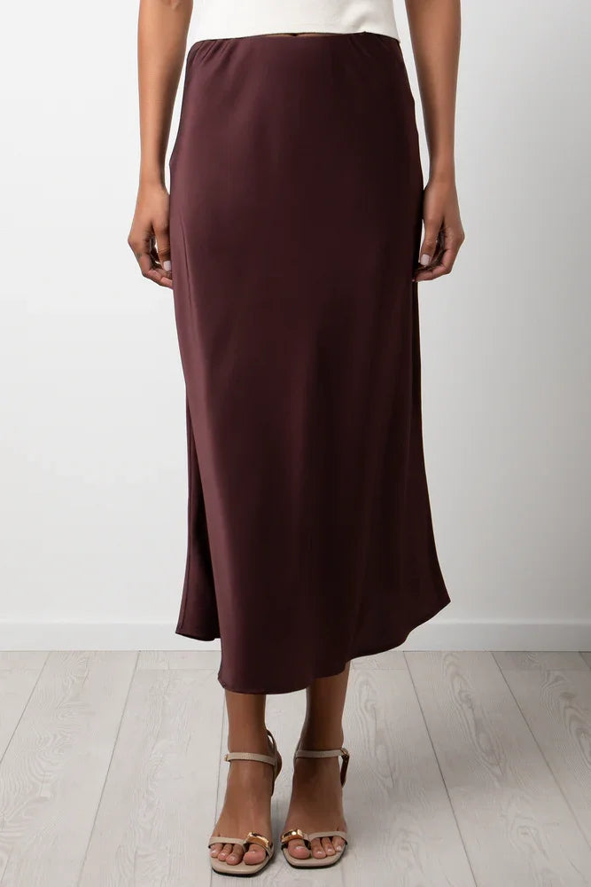 Satin Skirt Burgundy (1)