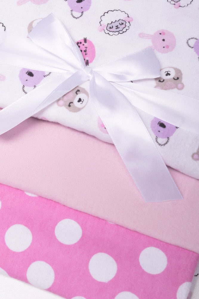 3 Pack Receiver Blankets Pink