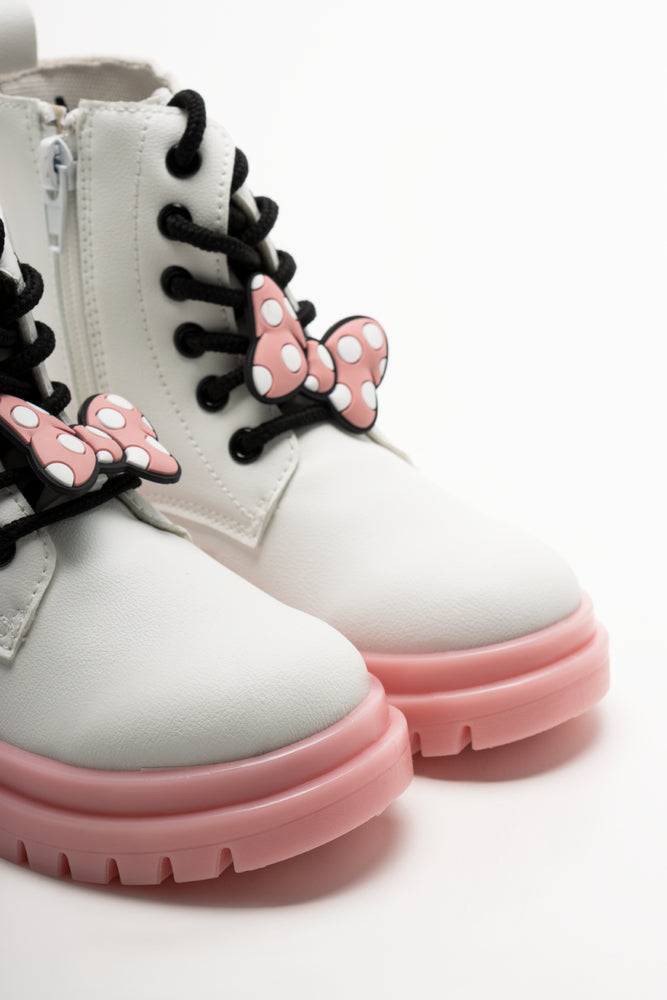 Minnie Mouse Lace Up Boots White (2)