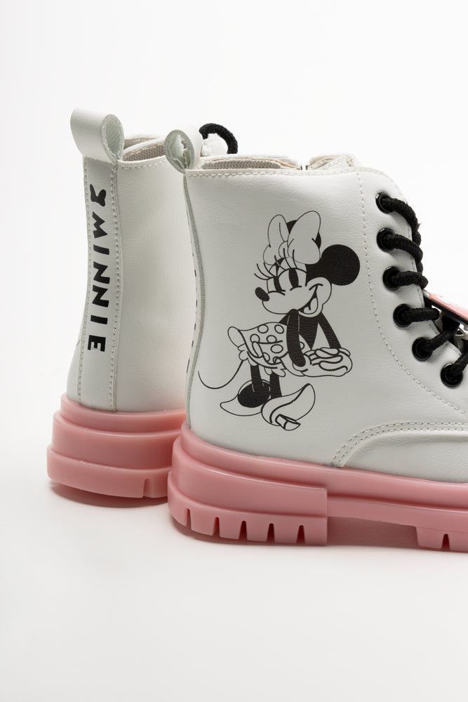 Minnie Mouse Lace Up Boots White (3)