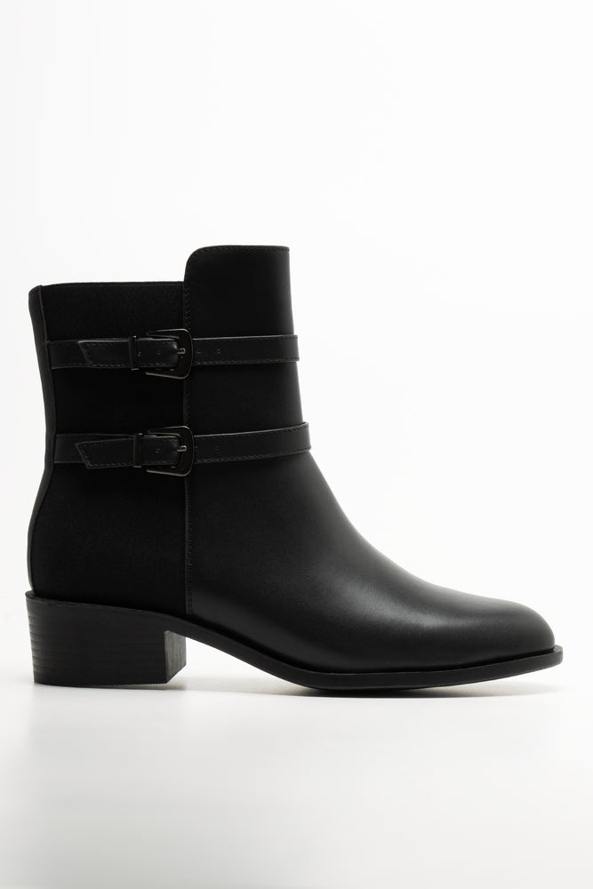 Double Buckle Boots Black (1)