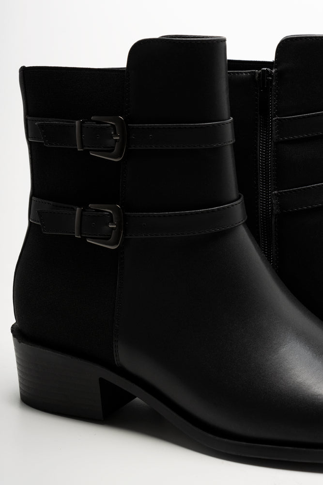 Double Buckle Boots Black (3)