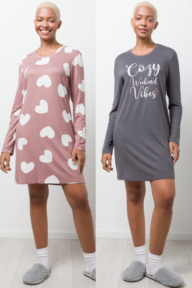 2 Pack Cozy Weekend Vibes Dark Grey And Pink