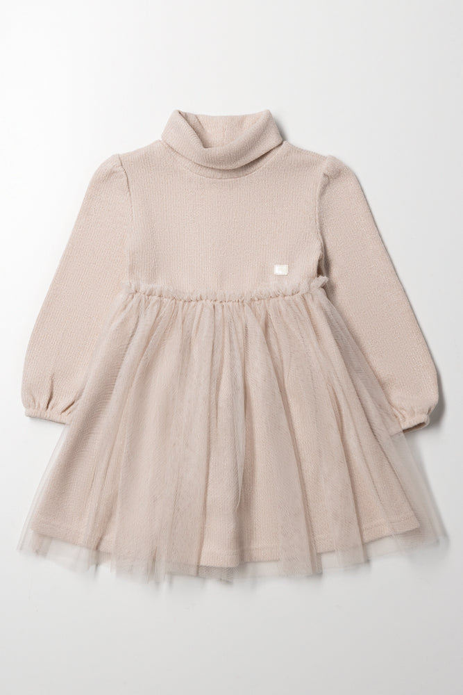 Turtleneck Dress Natural