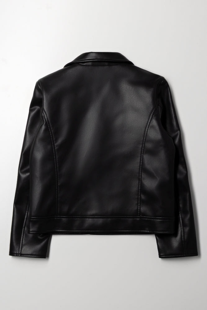 PU Biker Jacket Black (2)