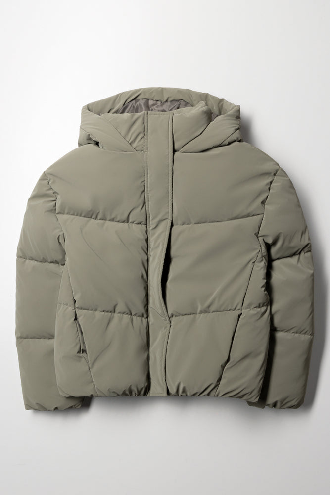 Hooded Puffer Jacket Green