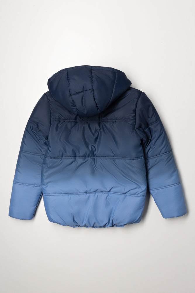 Ombre Puffer Jacket Navy (2)
