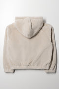 Fur Hooded Tracktop Natural (2)