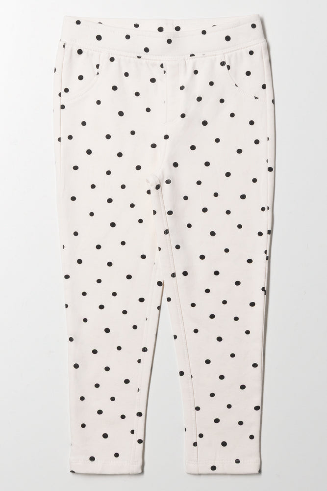 Spot Long Leggings Cream