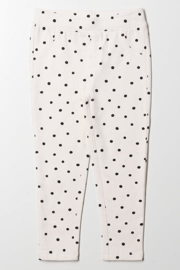 Spot Long Leggings Cream