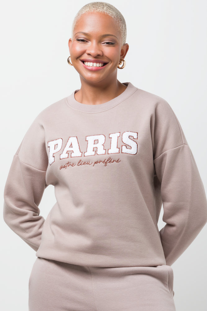 Crew Neck Tracktop Natural