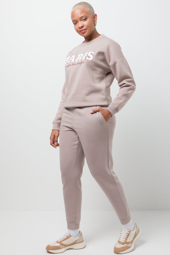 Crew Neck Tracktop Natural