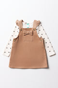 Frilled Corduroy Pini Set Brown