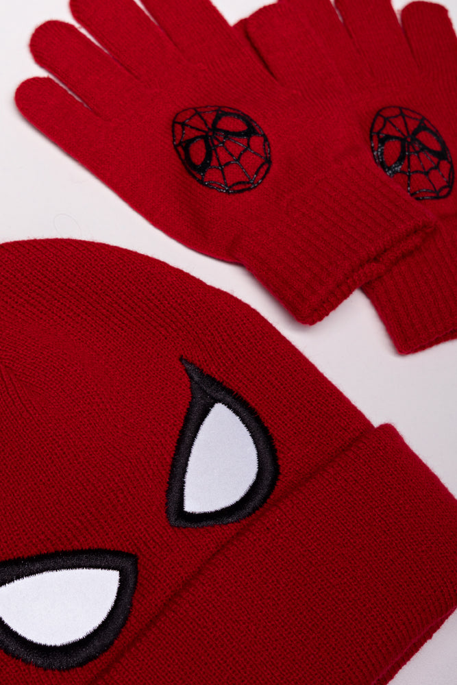 Spider-Man Beanie And Gloves Set Red (1)