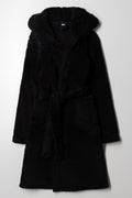 Shaggy Hooded Gown Black