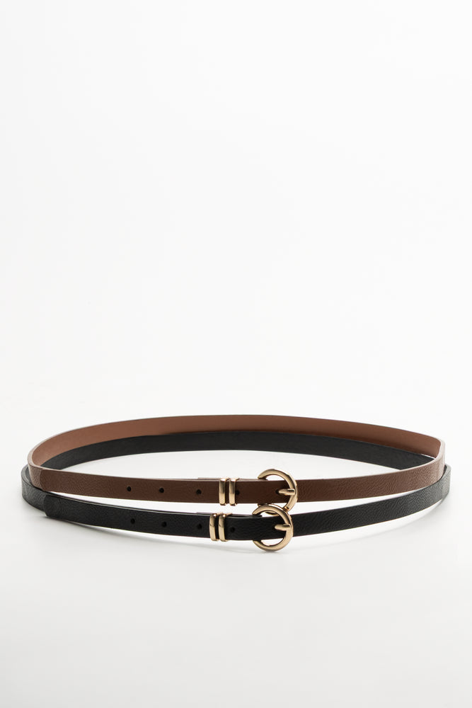 2 Pack Belts Black And Natural