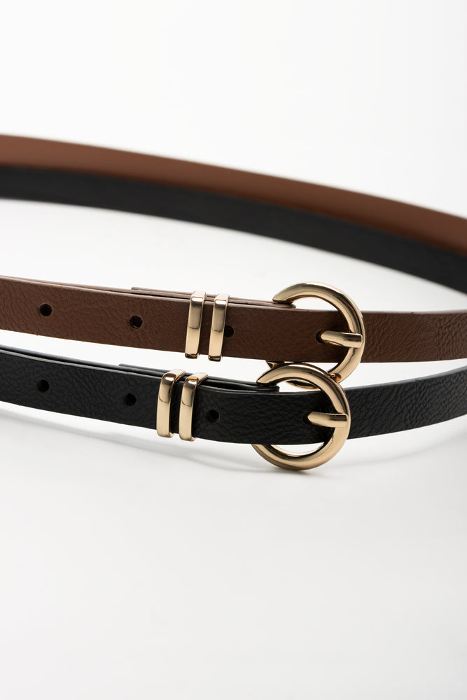 2 Pack Belts Black And Natural