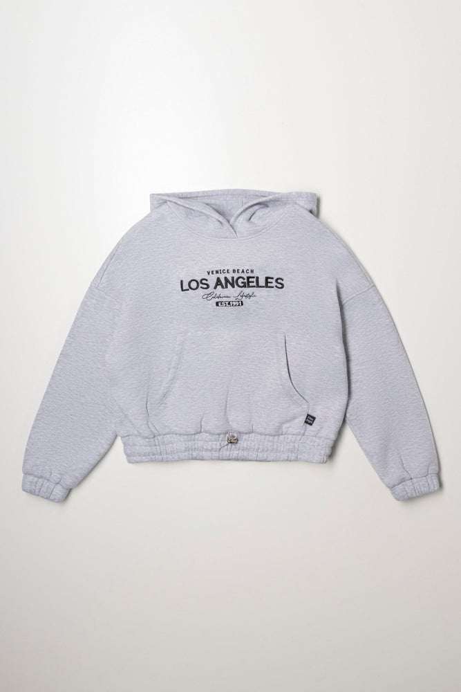 Embroidered Hoodie Grey