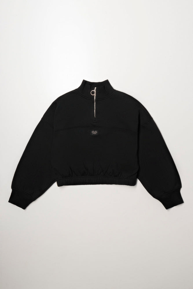 Quarter Zip Top Black