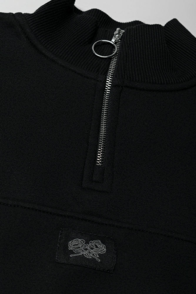 Quarter Zip Top Black