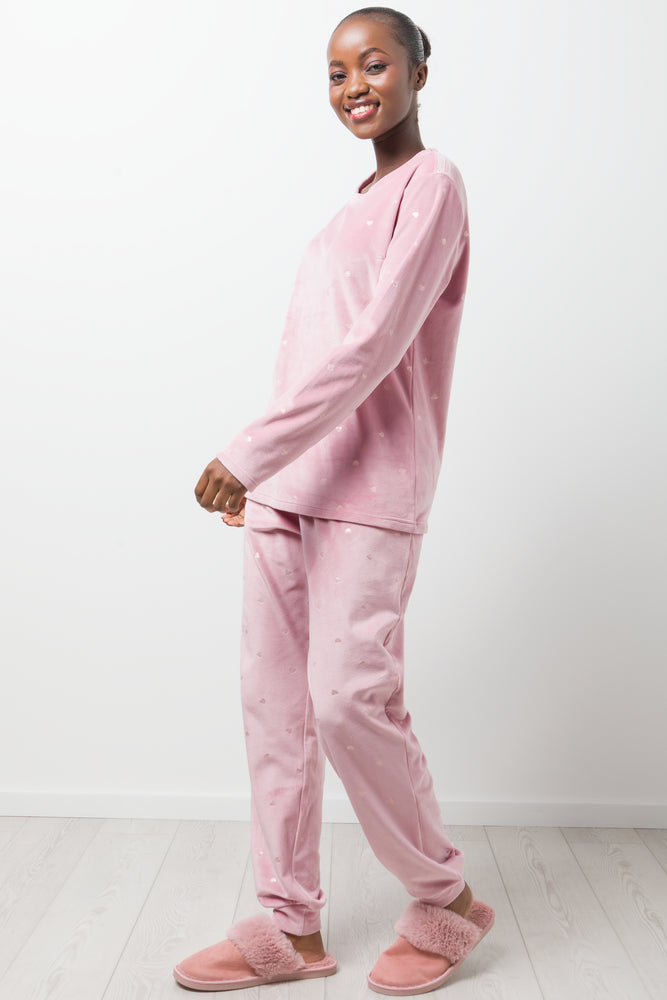 Fleece Pyjamas Heart Pjs Women Womens Heart Fleece Pyjamas Super