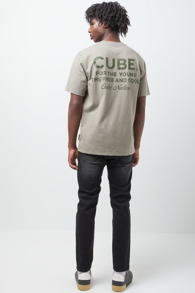 Printed Basic T-Shirt Green (2)