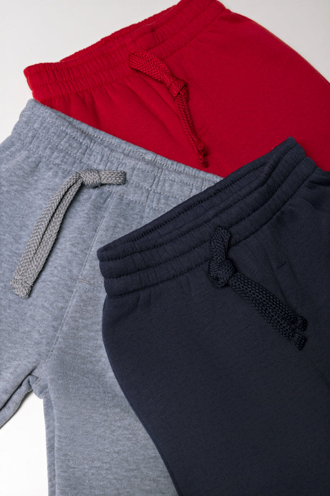 3 Pack Trackpants Charcoal, Grey And Red