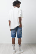 Ripped Denim Shorts Blue (3)