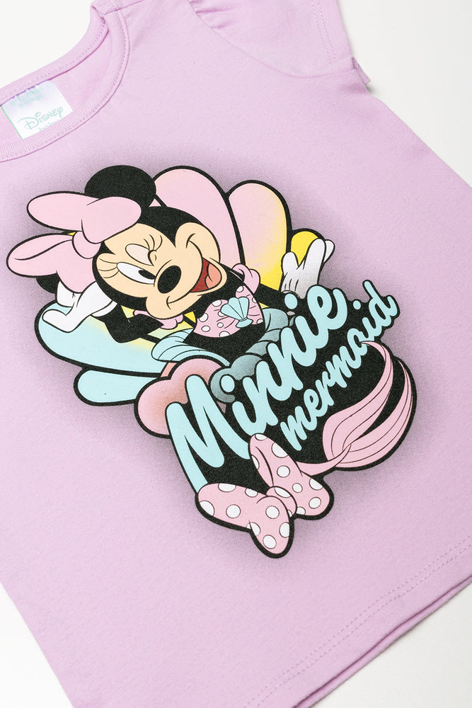 Minnie Mouse 2 Pack Short Sleeve T-Shirt White And Pink