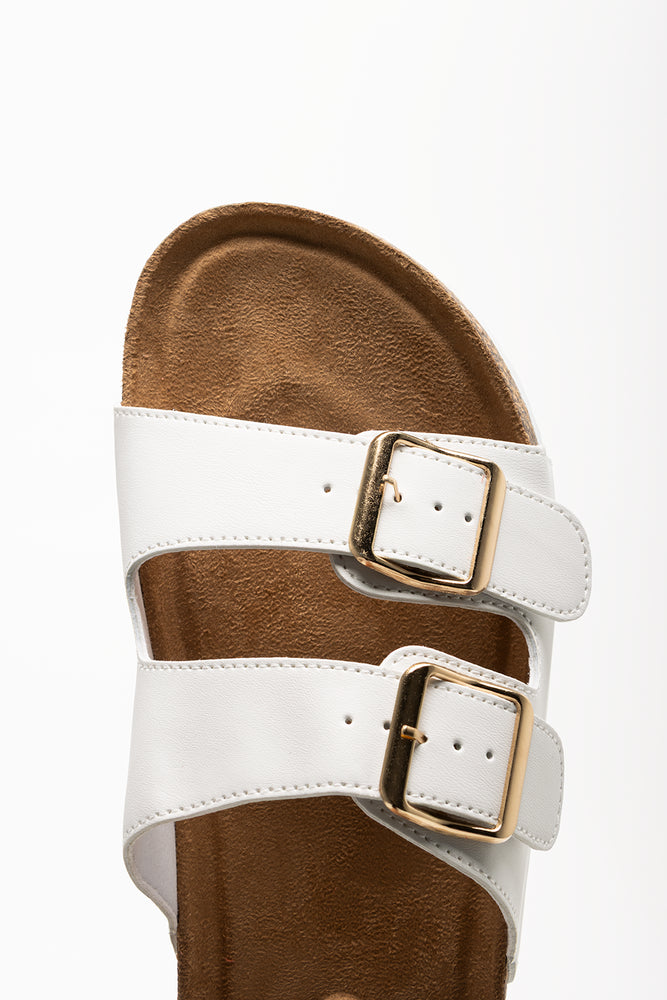 Double Strap Footbed Sandal White (4)