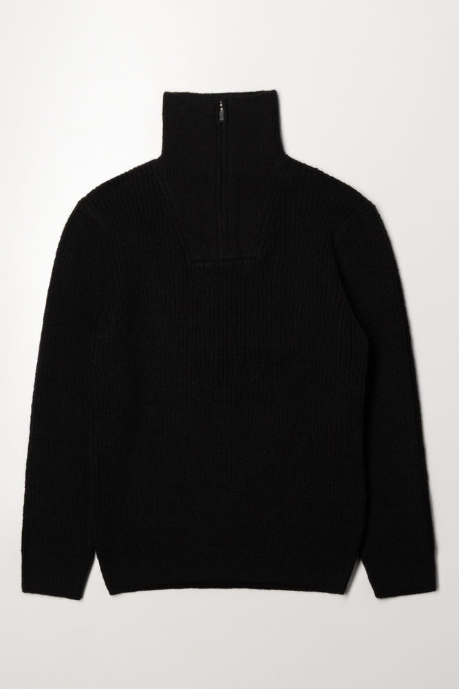 Quarter Zip Jersey Black