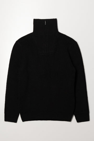 Quarter Zip Jersey Black
