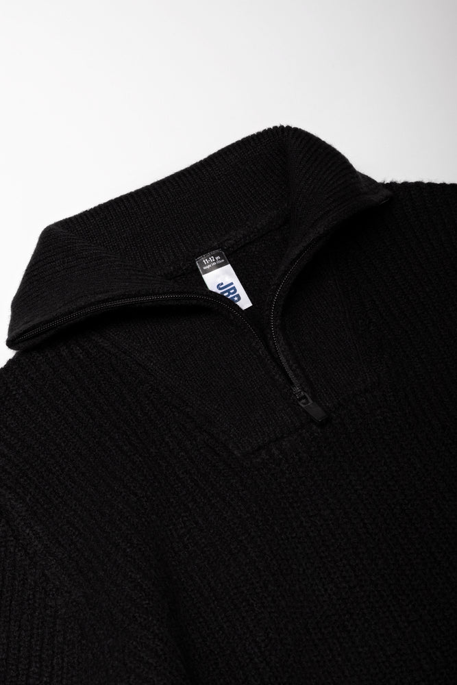 Quarter Zip Jersey Black