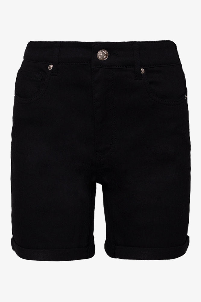 High Rise Denim Shorts Black