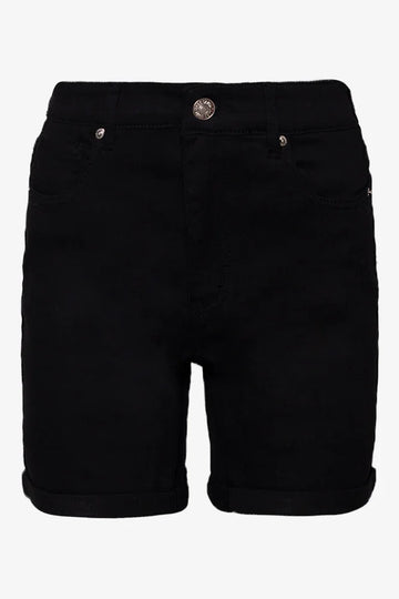 High Rise Denim Shorts Black