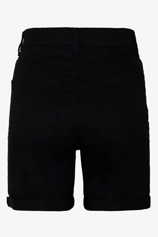 High Rise Denim Shorts Black