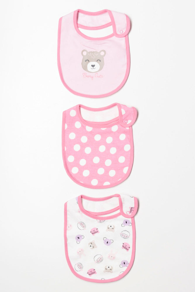 3 Pack Bibs Pink