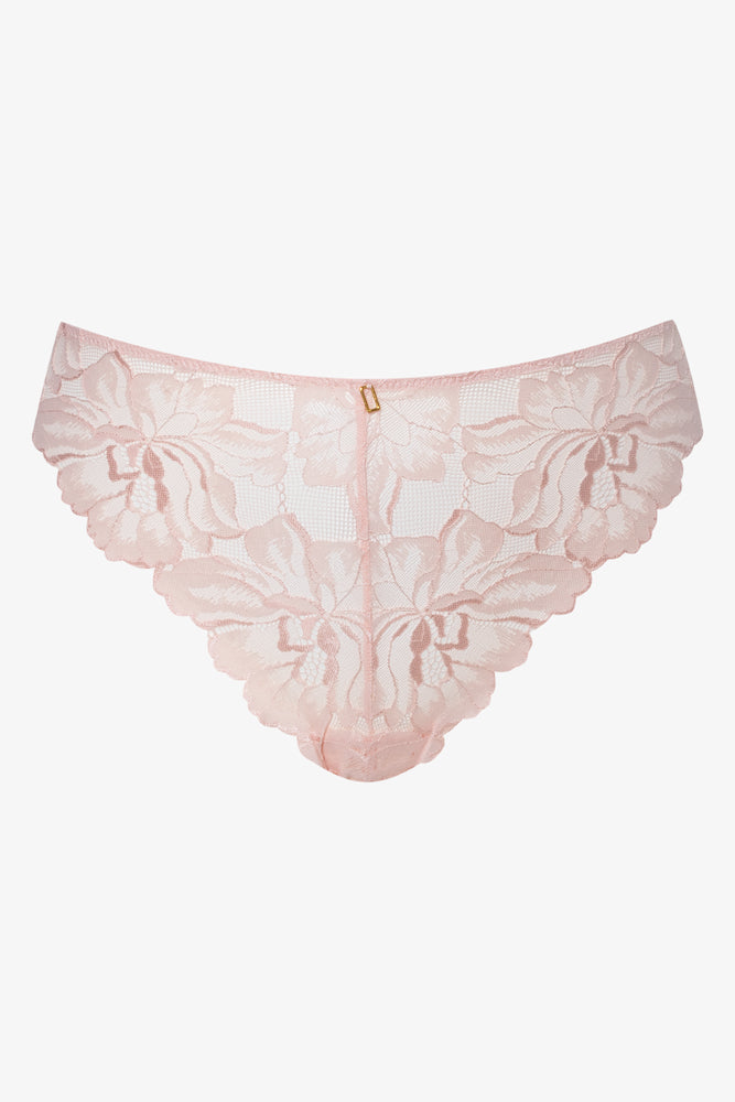 3 Pack Lace Thong Black, Pink And Natural (3)
