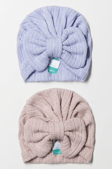 2 Pack Turbans Natural And Lavender