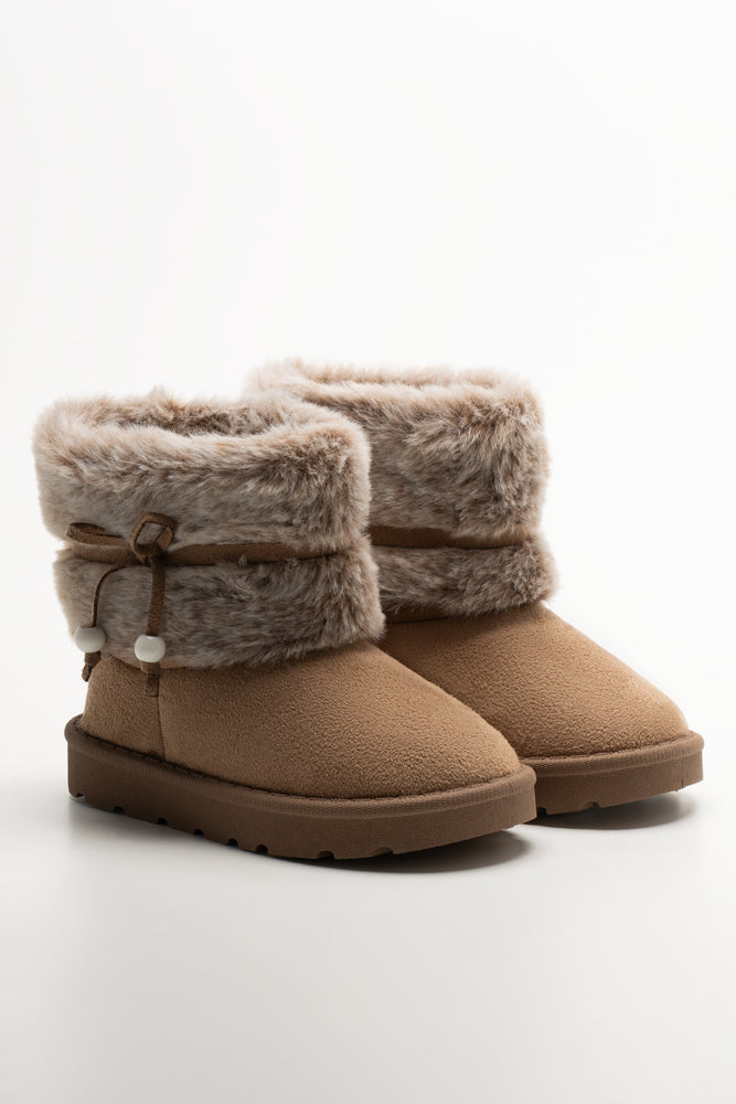 Fur Comfy Boots Tan