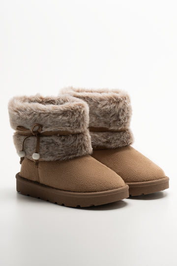 Fur Comfy Boots Tan